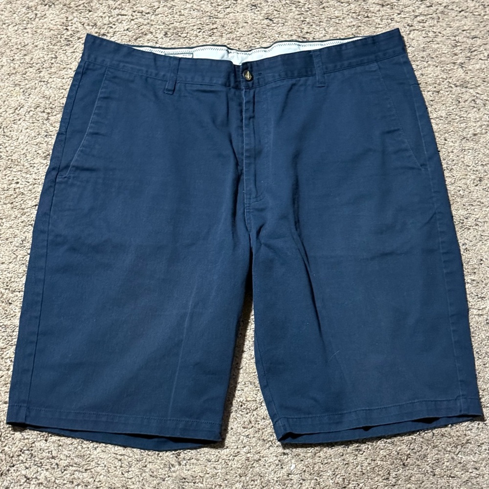 Volcom Straight Front Shorts - Size 38 - Blue Khaki